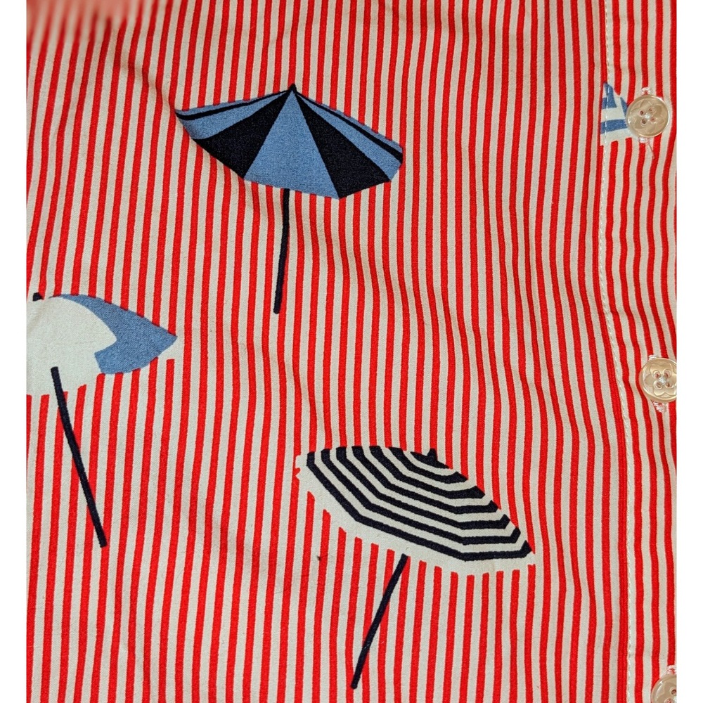 Draper James Shirt Dress Cold Shoulder Striped Umbrella Print Belted Size 2 NWOT - Picture 5 of 12